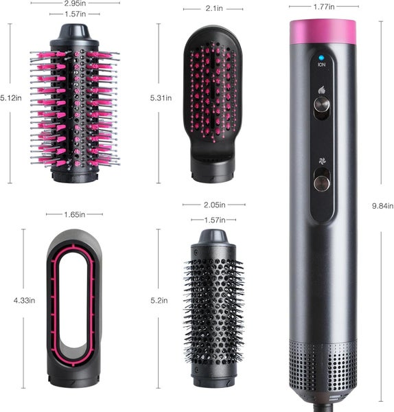 Hair Brush Blow Dryer,Negative Ionic Thermal Curling Brush,Hot Air Brush Styler Carousel 7