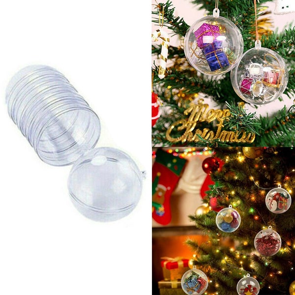 10pcs Clear Plastic Ornaments Christmas Balls for DIY Crafts Xmas Tree Hanging D Carousel 1