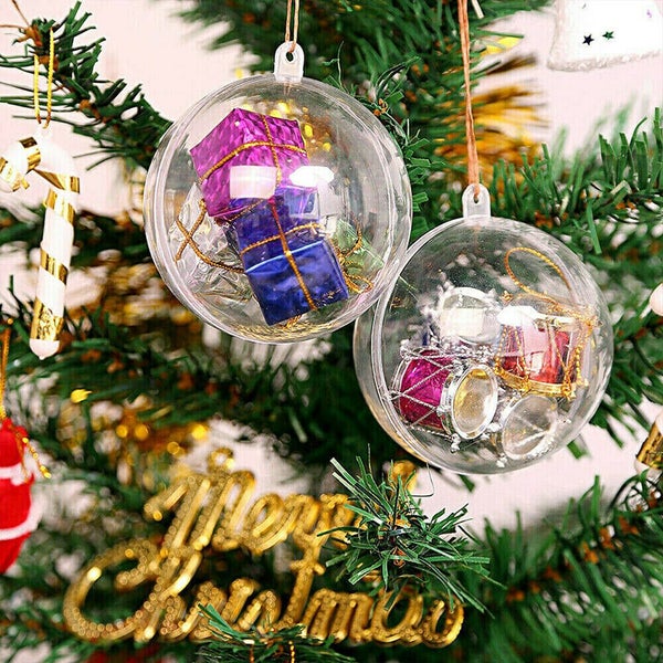 10pcs Clear Plastic Ornaments Christmas Balls for DIY Crafts Xmas Tree Hanging D Carousel 5