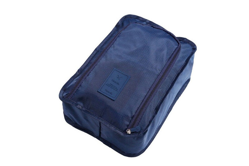 Travel Environmental Water-Resistant Shoe Pouch Portable Storage Bag-Dark Blue Carousel 6