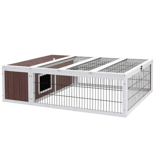 I.Pet Rabbit Hutch Chicken Coop Run Cage Habitat House Outdoor Large Small Anima Carousel 1
