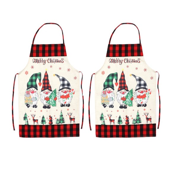 2pcs Kitchen Cooking Aprons Funny Christmas Sleeveless Baking Apron for Adults-P Carousel 2