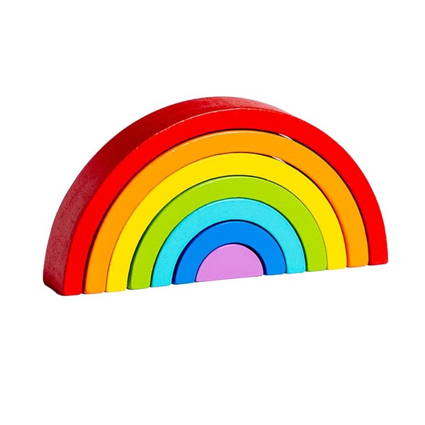 Toy Wooden Rainbow Stacker Nesting Puzzle Blocks Matching Tunnel Stacking Game J Carousel 2
