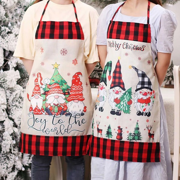 Kitchen Cooking Aprons Funny Christmas Sleeveless Baking Apron for Adults-Stripe Carousel 4