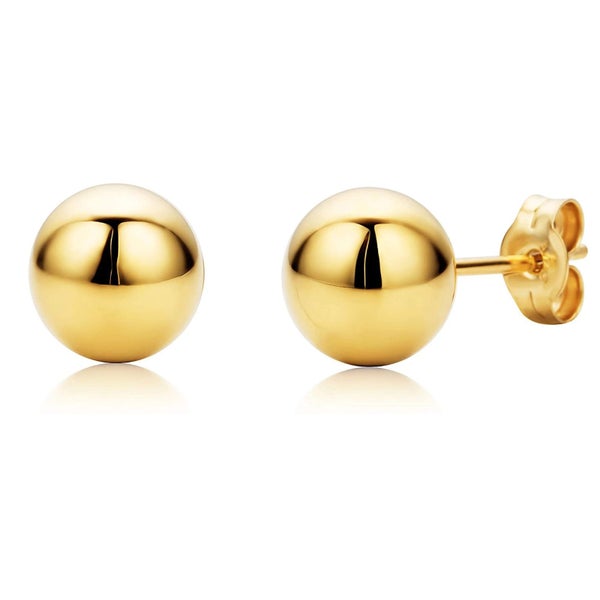 14K Yellow Gold Ball Stud Earrings Carousel 1