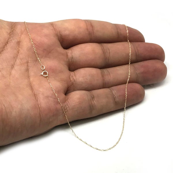 10k Yellow Gold Rope Chain Necklace, 0.5mm Carousel 4