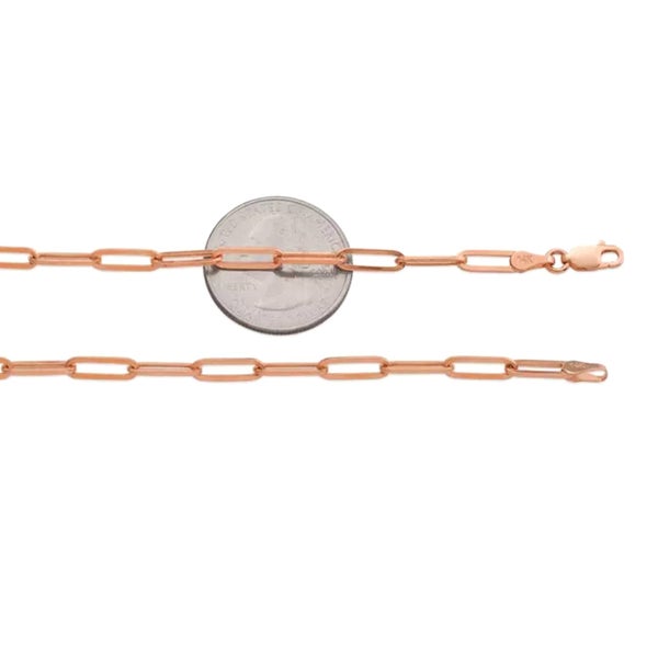 14k Rose Gold Paperclip Chain Necklace, 3mm Carousel 5