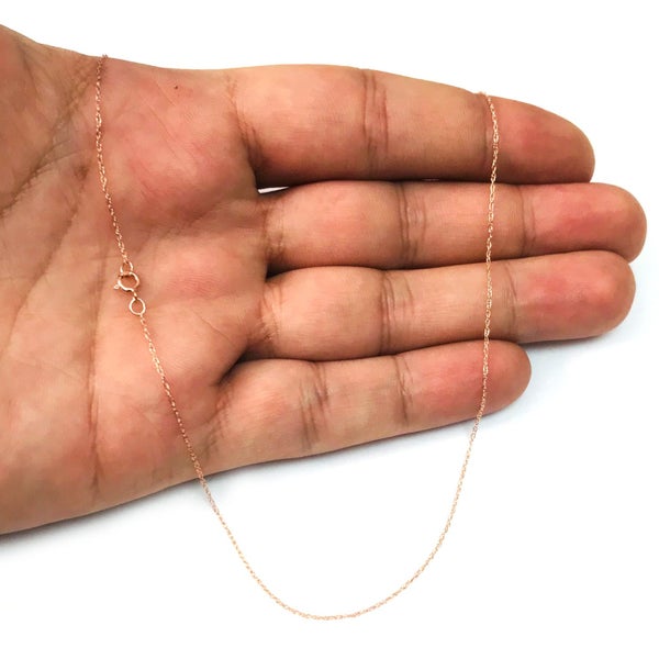 10k Rose Gold Rope Chain Necklace, 0.5mm Carousel 3