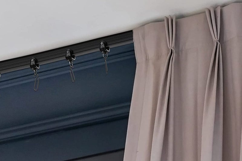 Ceiling Curved 5M Bendable Curtain Track Flexible For Curtain With Hooks-Black Carousel 2