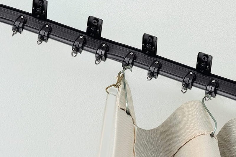 Ceiling Curved 5M Bendable Curtain Track Flexible For Curtain With Hooks-Black Carousel 3