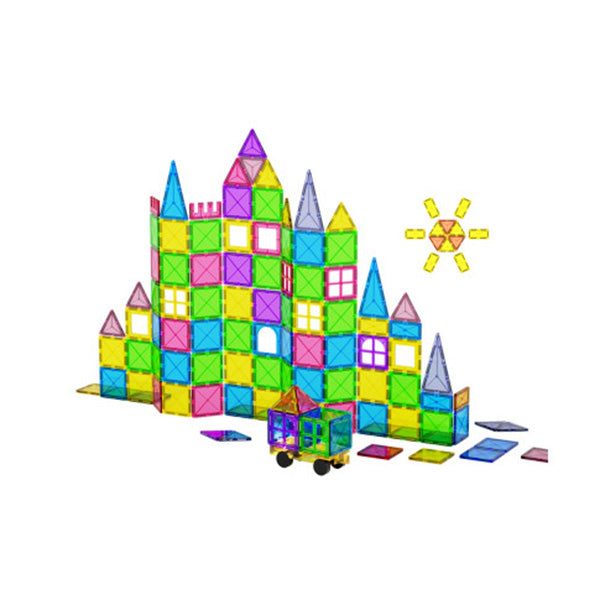 60Pcs Kids Magnetic Tiles Blocks Building Educational Toys Children Gift Carousel 1