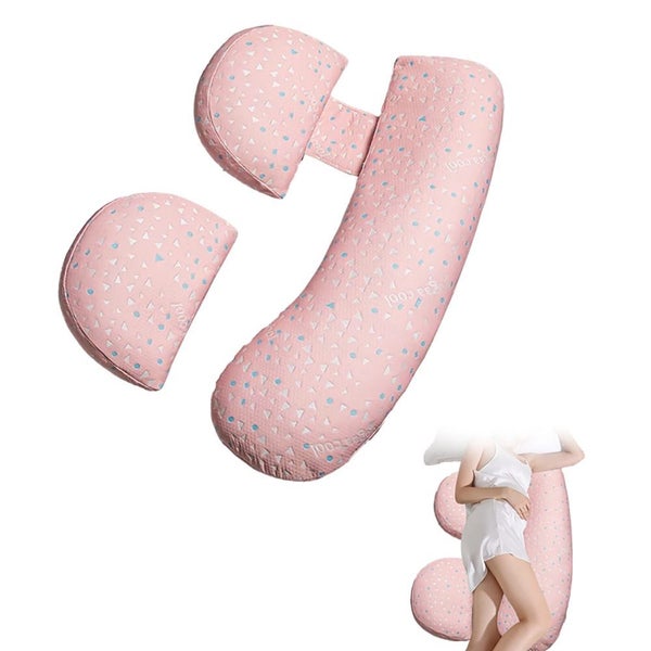 Dual-Use Maternity Body Pillow Side Sleeper Waist Support Sleeping Aid-Pink Carousel 3