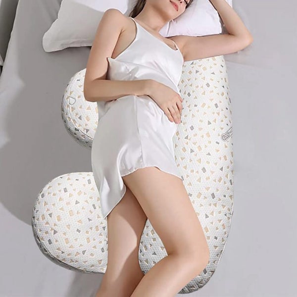 Dual-Use Maternity Body Pillow Side Sleeper Waist Support Sleeping Aid-White Carousel 2