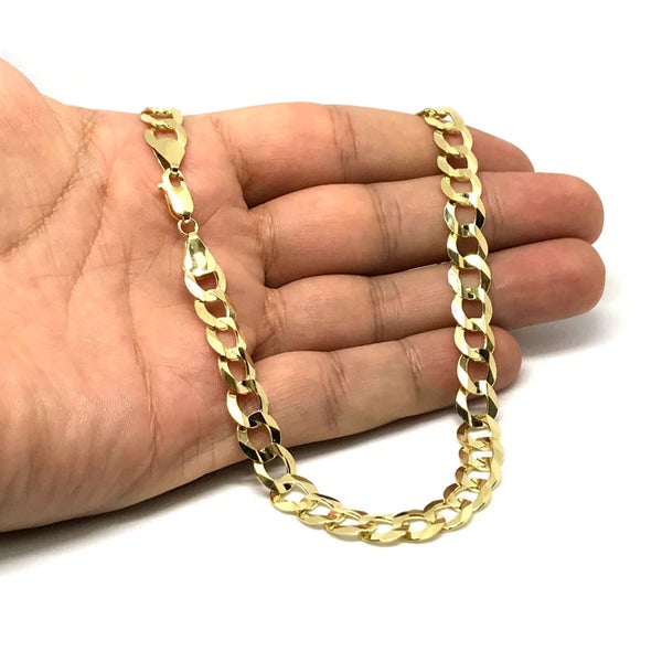 14k Yellow Gold Comfort Curb Chain Necklace, 8.2mm Carousel 4