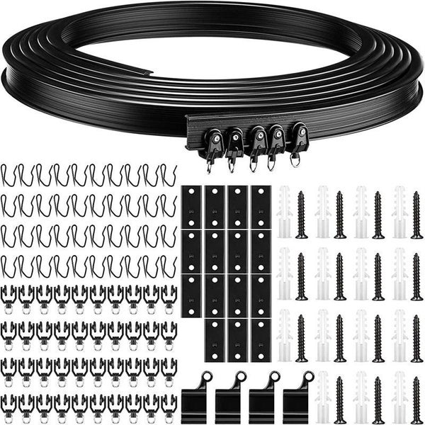 Ceiling Curved 5M Flexible Bendable Curtain Track for Curtain Rail -Black Carousel 1