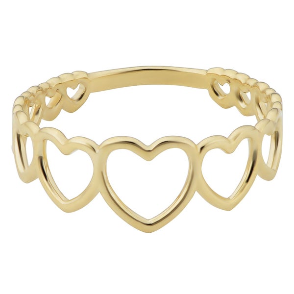 14k Yellow Gold Hearts Ring Carousel 2