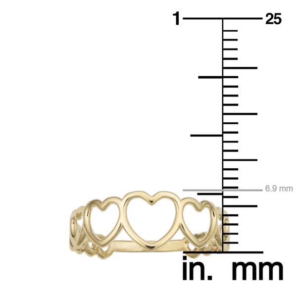 14k Yellow Gold Hearts Ring Carousel 4