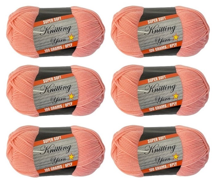 6 PACK 8 Ply Knitting Yarn 100G - Blush Carousel 1
