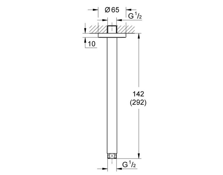 GROHE RAINSHOWER CEILING ARM 292MM CHROME Carousel 2
