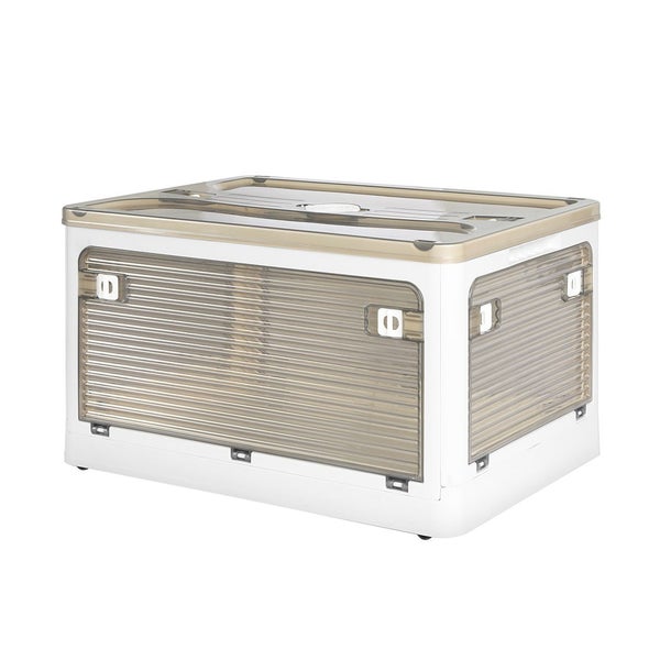 Stackable Storage Containers Lid Clothes Organiser Box 5 Side Open Foldable 28L Carousel 1