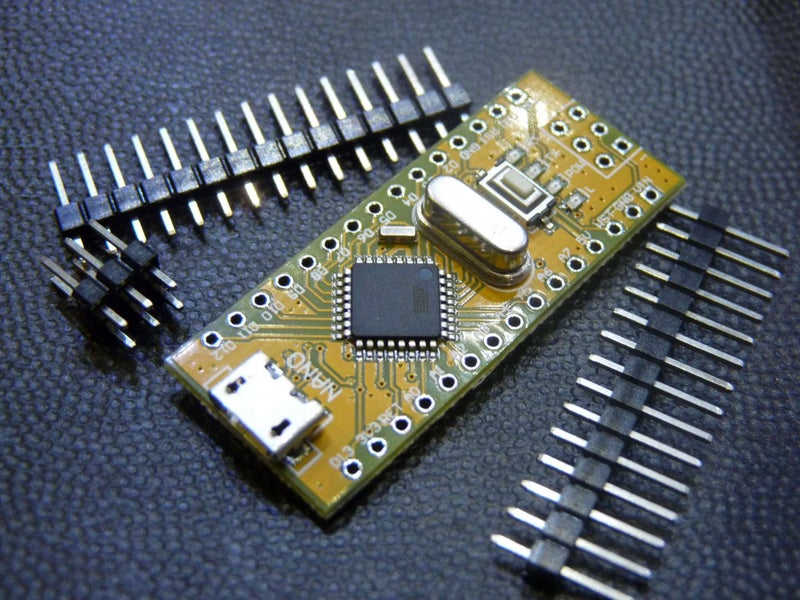 CLEARANCE - Arduino Nano Compatible, USB Built In (CH340), Yellow, MicroUSB Carousel 1