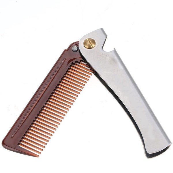 beard comb portable beard comb folding beard comb moustache comb wooden Carousel 1
