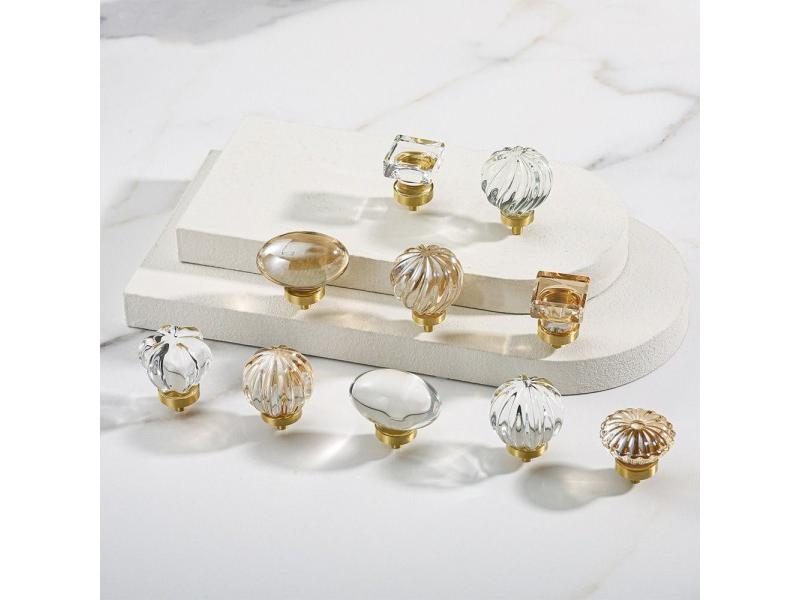 Crystal Knob Transparent Round Cabinet Wardrobe Dresser Drawer Knob Durable Carousel 2