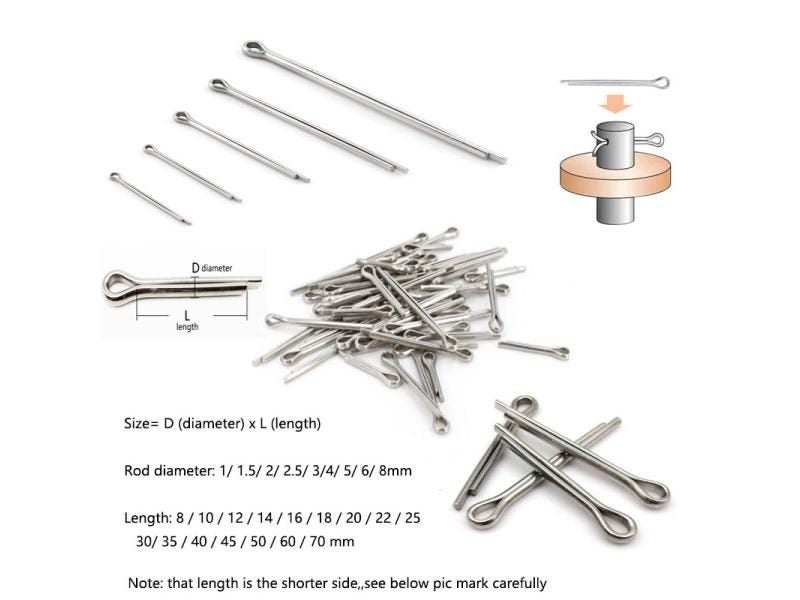 5/10/25/50pcs [M1-M8] 304 Stainless Steel Cotter Pin Split Pin Snap Pin Whistle Carousel 1