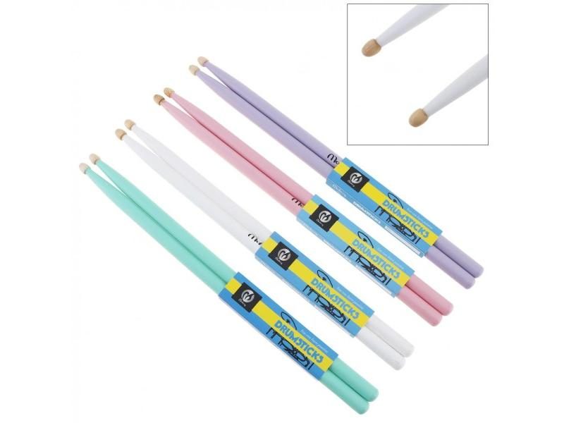 2pcs/lot Colorful Maple Wood Drum Sticks 5A Music Band Drumsticks 4 Colors Carousel 2