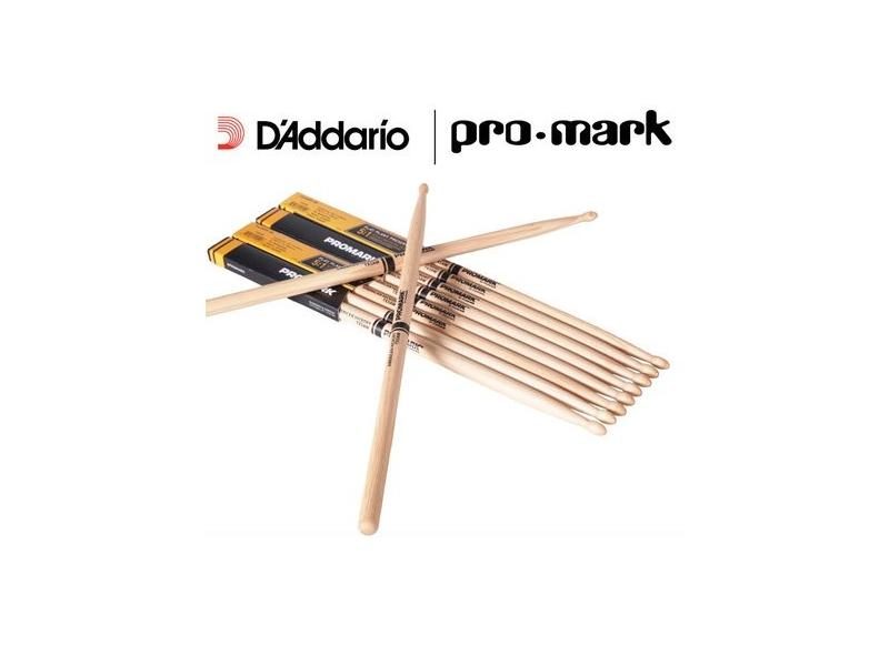 Promark By D'addario TX5AW 5A Wood Tip Hickory Drumsticks 5B 2B 7A 1/Pair Carousel 1