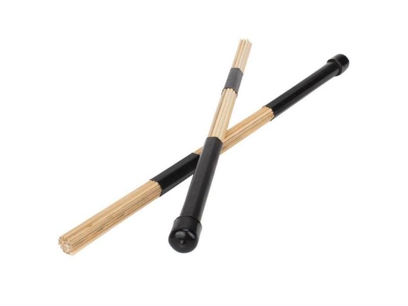 1 Pair 15.7" 40cm Bamboo Black Drum Brushes Drum Sticks Musical Instruments Carousel 1