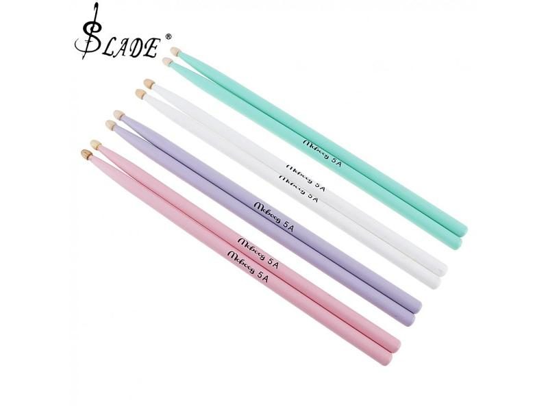 1 Pair Colorful Maple Wood Drum Sticks 5A Music Band Drumsticks 4 Colors Carousel 1