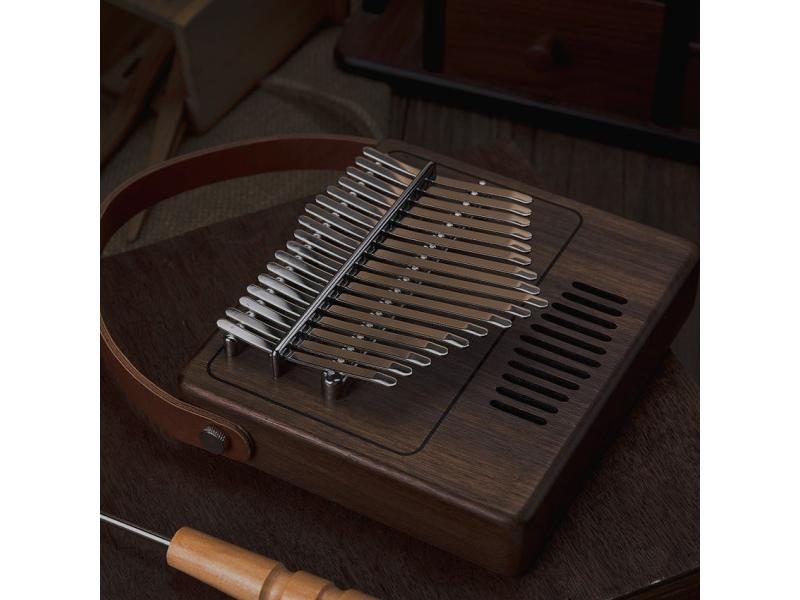 BATESMUSIC Mahogany Radio Kalimba Thumb Piano 17 Keys Wooden Portable Finger Carousel 1