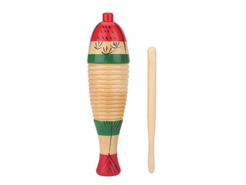 Exquisite Fish-Shaped Guiro Wooden Colorful Fish Shaped Guiro Hand Percussion Carousel 1
