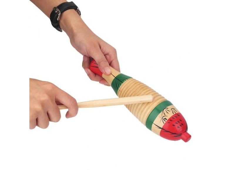 Exquisite Fish-Shaped Guiro Wooden Colorful Fish Shaped Guiro Hand Percussion Carousel 2