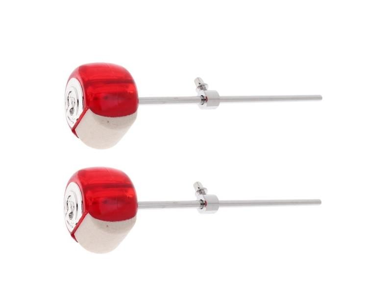 2pcs Bass Drum Pedal Beater Percussion Instrument Parts Red Carousel 2