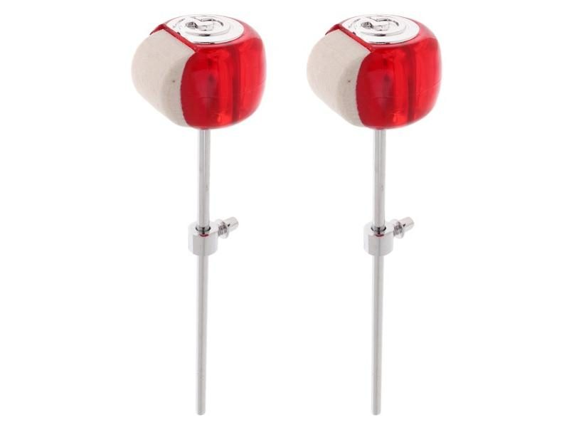 2pcs Bass Drum Pedal Beater Percussion Instrument Parts Red Carousel 1