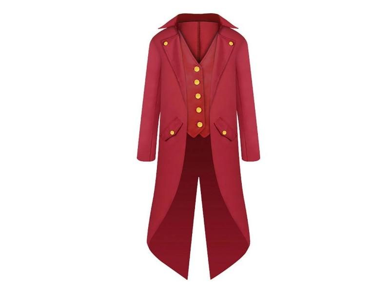 Joker Costume Men Pirate Jacket Steampunk Coat Tailcoat For Halloween 6-14 Boys Carousel 1