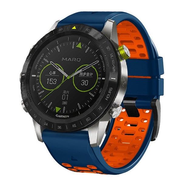 22mm Easy-fit Soft Silicone Watch Bands for Garmin Quatix5/Sapphire (BU&OG) Carousel 1