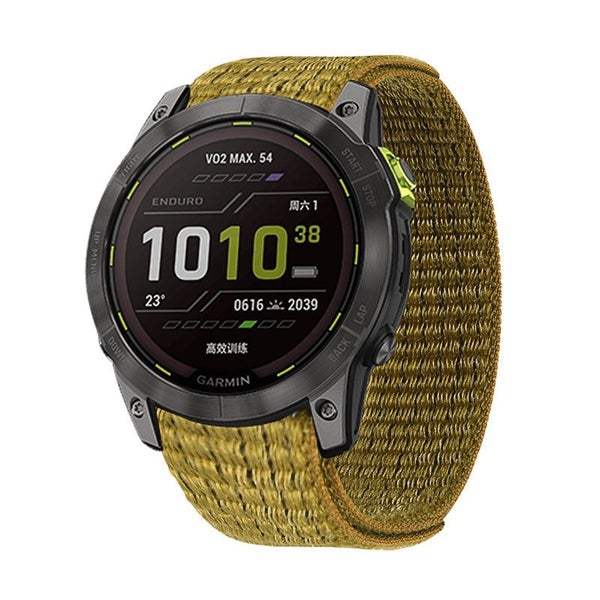 26mm Ultra Easy Fit Nylon Straps Compatible for Garmin Fenix 7X/6X-YellowGreen Carousel 1