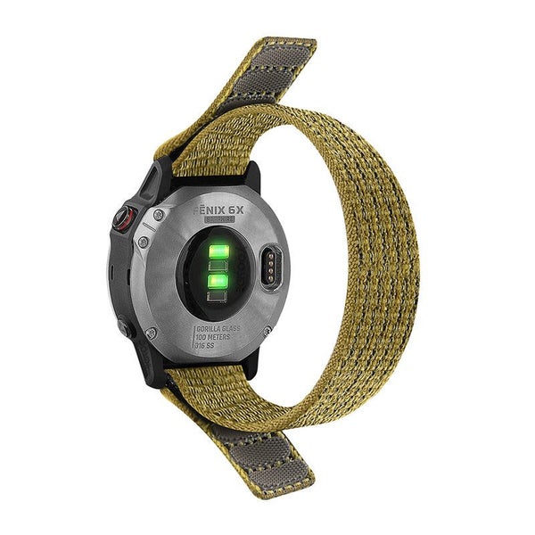 26mm Ultra Easy Fit Nylon Straps Compatible for Garmin Fenix 7X/6X-YellowGreen Carousel 2