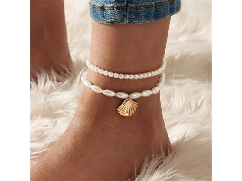 Modyle New Fashion Bohemian Simulated Pearl Chain Wedding Anklet Bracelet For Carousel 2