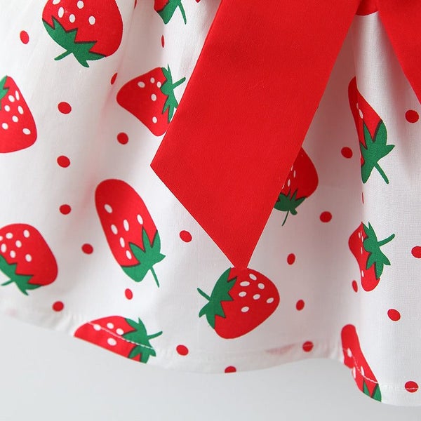 2Pcs/Set Summer Toddler Girls Dress Sweet Bow Strawberry Sleeveless Baby Clot... Carousel 6