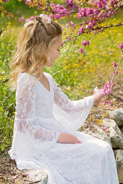 2-11Years Boho Flower Girl For Wedding Girls Junior Bridesmaid Dresses First ... Carousel 2