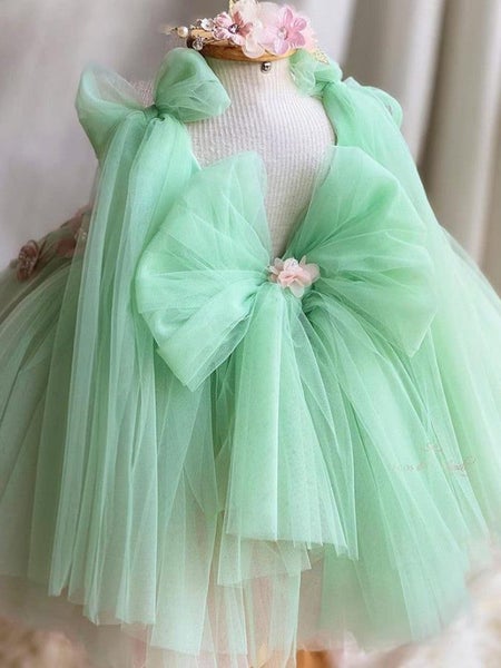 2024 New Children's Princess Evening Gown Sleeveless Pearls Appliques Design ... Carousel 2
