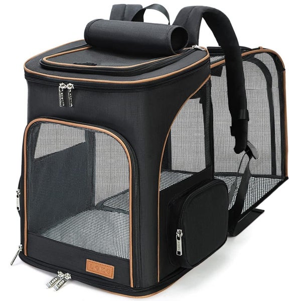 Lekereise Black Cat for Large Cats and Dogs Up to 20-25 Lbs Expandable Pet Carri Carousel 1