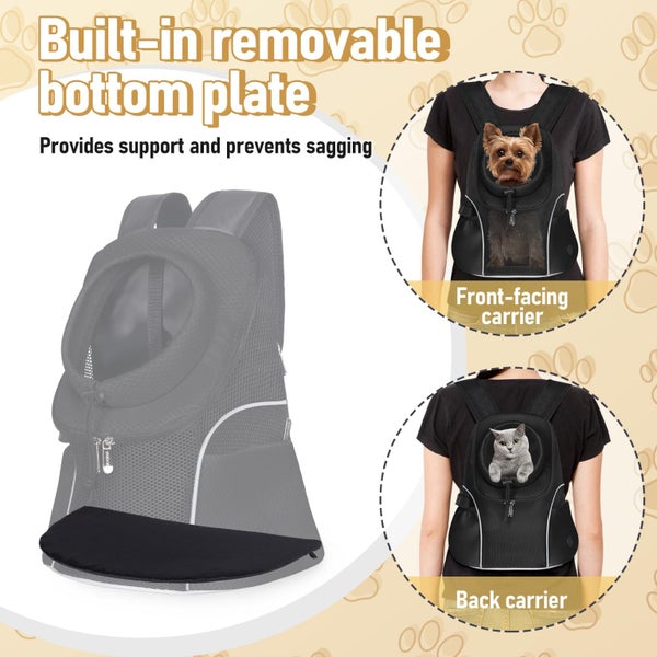WOYYHO Pet Carrier Small Front Backpack Ventilated Mesh Dog Back Pack with Safet Carousel 2