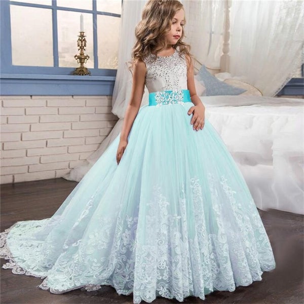 Flower Elegant Briesdesmaid for Wedding 6-14Y Teen Girls Graduation Party Pro... Carousel 1