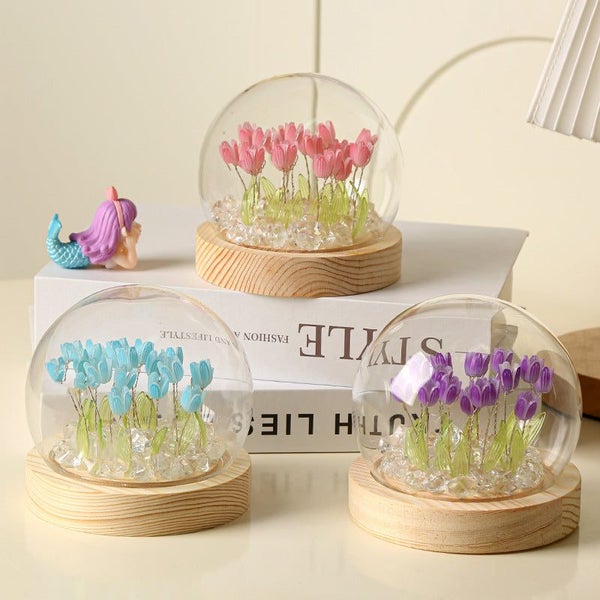 Artificial Tulip Flower Light Handmade DIY Bedside LED Night Bedroom Decor Ch... Carousel 6