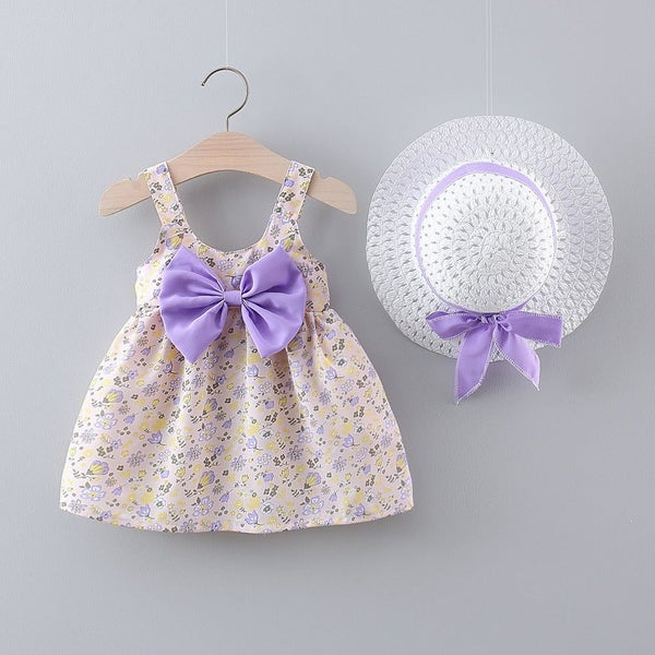 2pcs/Set Baby Girl Summer Fashion Dresses Floral Sling Children Clothing Swee... Carousel 1